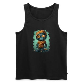 Halloween Spooky Cartoon Mummy - Männer Premium Bio Tank Top - Schwarz - Vorne - Michal (187cm)