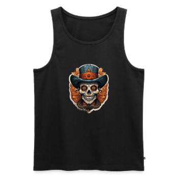 Day Of The Dead I Sugar Skull I Dia De Los Muertos - Männer Premium Bio Tank Top - Schwarz - Vorne - Michal (187cm)