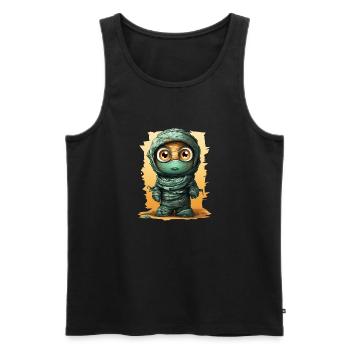 Halloween Spooky Cartoon Mummy - Débardeur bio Premium Homme - noir - Devant - AI Model Male 178 light (178cm)