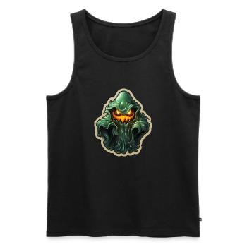 Ghost Lover Cartoon Style Halloween Ghost Spooky - Männer Premium Bio Tank Top - Schwarz - Vorne - Michal (187cm)