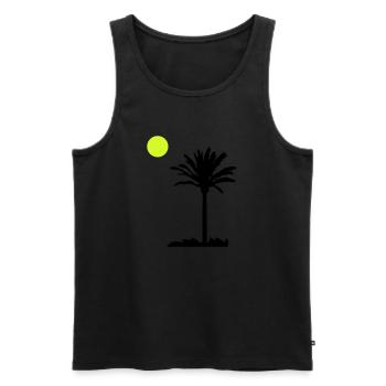 palm tree - Men's Premium Organic Tank Top - black - Front - Michal (187cm)