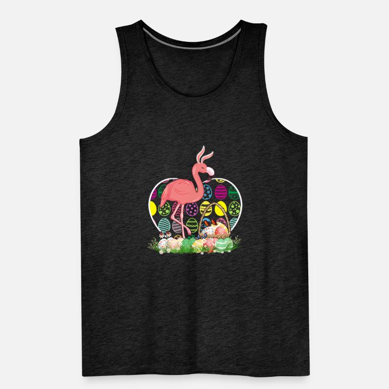 Flamingo Easter Eggs Funny Easter Day Eggs Hunters Men's Premium Organic Tank Top