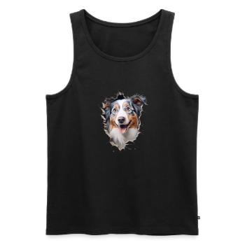 Australian Shepherd Owner - Perfect Aussie - Men's Premium Organic Tank Top - black - Front - AI Model Male 178 light (178cm)