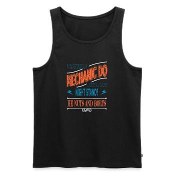 humor birthday wrench baseballtshirt automobile - Männer Premium Bio Tank Top - Schwarz - Vorne - AI Model Male 178 light (178cm)