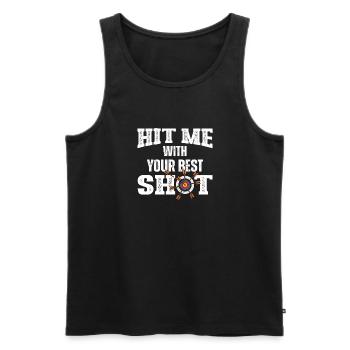 Archery Archery Bow - Men's Premium Organic Tank Top - black - Front - Michal (187cm)