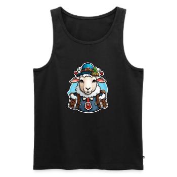Lederhosen / Animal / Traditional costume / Tradition / Sheep - Men's Premium Organic Tank Top - black - Front - AI Model Male 178 light (178cm)