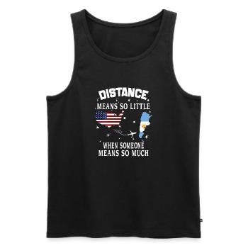 Distanz bedeutet so wenig, wenn jemand so viel bedeutet muc - Männer Premium Bio Tank Top - Schwarz - Vorne - AI Model Male 178 light (178cm)
