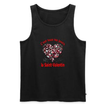 Jeden Tag ist Valentinstag - Männer Premium Bio Tank Top - Schwarz - Vorne - AI Model Male 178 light (178cm)