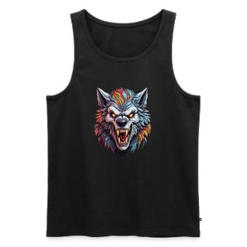 Werwolf / Vollmond / Wesen / Verwandlung / Fluch - Männer Premium Bio Tank Top - Schwarz - Vorne - AI Model Male 178 light (178cm)