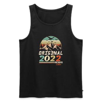 2022 vintage anniversaire rétro vintage cadeau - Débardeur bio Premium Homme - noir - Devant - Michal (187cm)