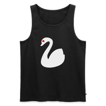 😍🦢Swan in Love-Symbol of Love-Pure Eternal Love - Men's Premium Organic Tank Top - black - Front - AI Model Male 178 light (178cm)