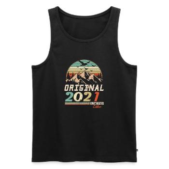 2021 vintage anniversaire rétro vintage cadeau - Débardeur bio Premium Homme - noir - Devant - Michal (187cm)
