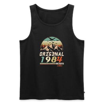 1984 vintage anniversaire rétro vintage cadeau - Débardeur bio Premium Homme - noir - Devant - Michal (187cm)