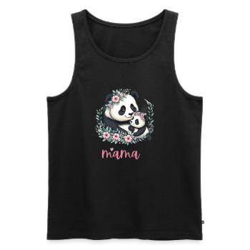 Panda Lover I Mama Panda And Cub Mother's Day - Männer Premium Bio Tank Top - Schwarz - Vorne - Michal (187cm)