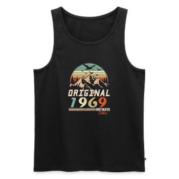 1969 Vintage Retro Geburtstag Vintage Geschenk - Männer Premium Bio Tank Top - Schwarz - Vorne - Michal (187cm)