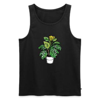 Plante d’intérieur / Plante en pot / Décoration / Pot - Débardeur bio Premium Homme - noir - Devant - Michal (187cm)
