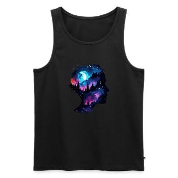 Silhouette / Forest / Portrait / Trees / Person - Men's Premium Organic Tank Top - black - Front - Michal (187cm)