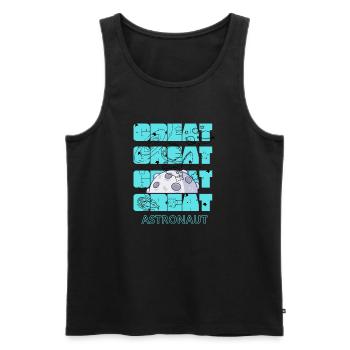 GROSSARTIGER ASTRONAUT - Männer Premium Bio Tank Top - Schwarz - Vorne - Michal (187cm)