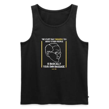 Carl Jung Quote Translated To Gen Z - Baggage - Männer Premium Bio Tank Top - Schwarz - Vorne - AI Model Male 178 light (178cm)