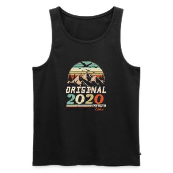 2020 vintage anniversaire rétro vintage cadeau - Débardeur bio Premium Homme - noir - Devant - Michal (187cm)