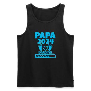 Papa 2024 - Männer Premium Bio Tank Top - Schwarz - Vorne - AI Model Male 178 light (178cm)
