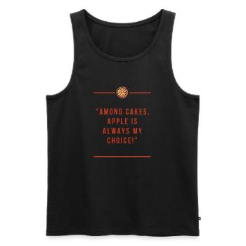 Texte convivial pour la tarte aux pommes - Débardeur bio Premium Homme - noir - Devant - Michal (187cm)