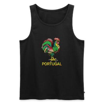 Portugal Galo de Barcelos - Men's Premium Organic Tank Top - black - Front - Michal (187cm)