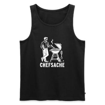 Grillen - Männer Premium Bio Tank Top - Schwarz - Vorne - AI Model Male 178 light (178cm)