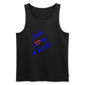 Just Love Music Leaning - Men's Premium Organic Tank Top - black - Front - AI Model Male 178 light (178cm)