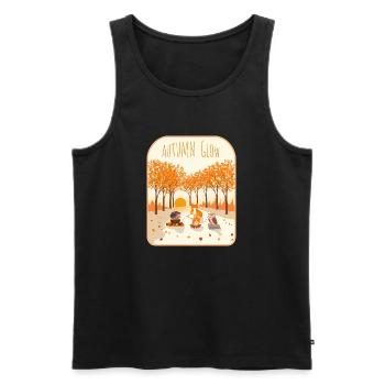 Autumn Glow Woodland Gathering - Men's Premium Organic Tank Top - black - Front - AI Model Male 178 light (178cm)