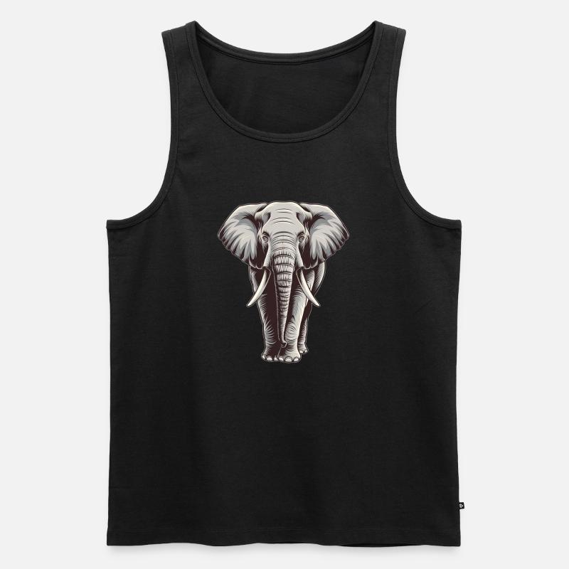 Elefanten - Männer Premium Bio Tank Top - Schwarz