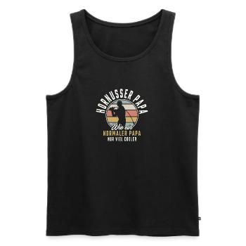 Hornusser Papa - Männer Premium Bio Tank Top - Schwarz - Vorne - Michal (187cm)