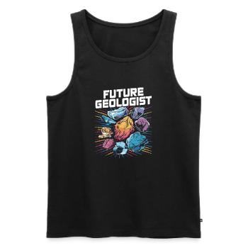 Future Geologist - Passion for Geology - Men's Premium Organic Tank Top - black - Front - Michal (187cm)