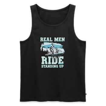 For real water sports enthusiasts - Men's Premium Organic Tank Top - black - Front - AI Model Male 178 light (178cm)