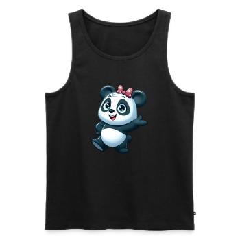 panda 5 - Débardeur bio Premium Homme - noir - Devant - Michal (187cm)