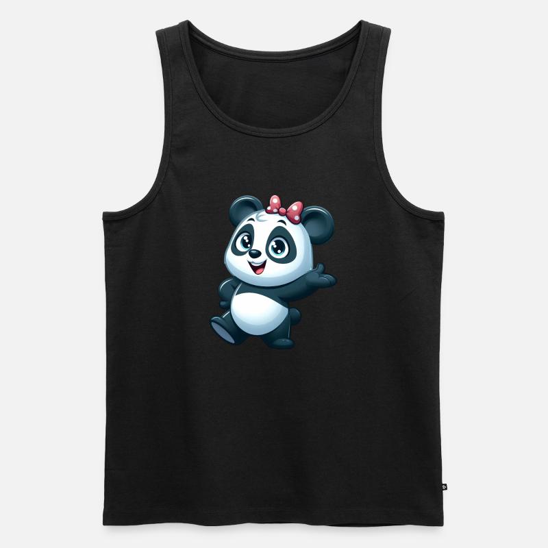 Panda 5 - Männer Premium Bio Tank Top - Schwarz