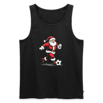 Fussballer Weihnachten - Männer Premium Bio Tank Top - Schwarz - Vorne - Michal (187cm)