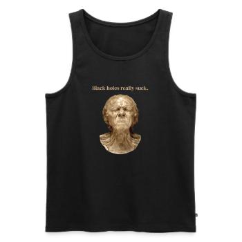 Black holes really suck - Men's Premium Organic Tank Top - black - Front - AI Model Male 178 light (178cm)