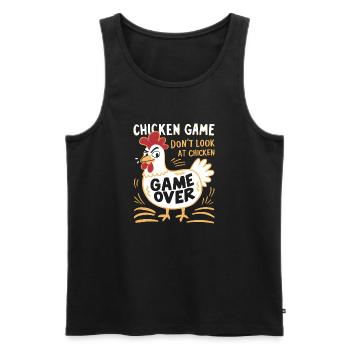 Chicken Game Don't Look At The Chicken Funny - Men's Premium Organic Tank Top - black - Front - AI Model Male 178 light (178cm)