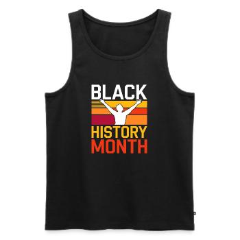 black history month 2025 - Men's Premium Organic Tank Top - black - Front - AI Model Male 178 light (178cm)