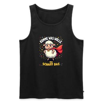 Komme Was Wolle Ich Schaff Das Karneval Schaf - Männer Premium Bio Tank Top - Schwarz - Vorne - Michal (187cm)