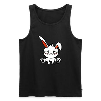 Bunny Tired Confused Relaxed Red Dark Circles Chill - Men's Premium Organic Tank Top - black - Front - AI Model Male 178 light (178cm)