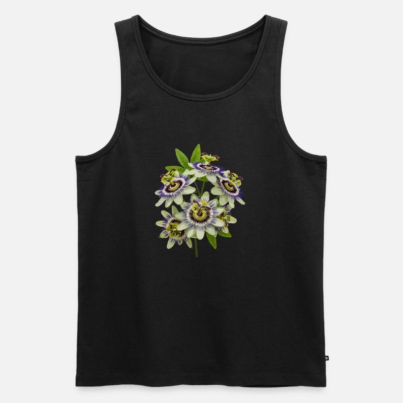 Passionsblume - Männer Premium Bio Tank Top - Schwarz