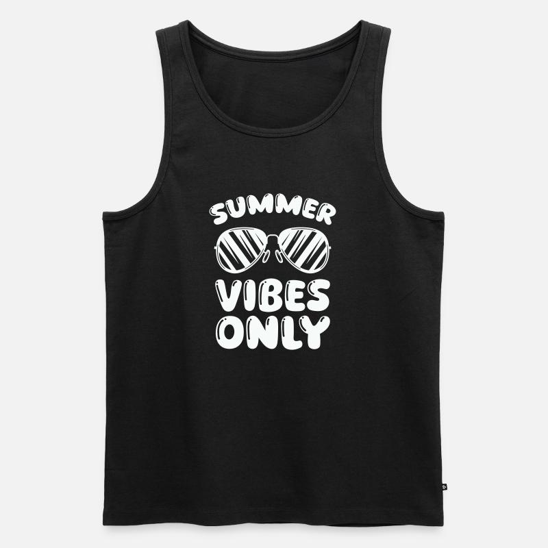 summer vibes only - Männer Premium Bio Tank Top - Schwarz