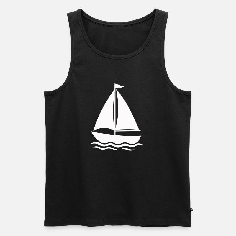segelschiff - Männer Premium Bio Tank Top - Schwarz