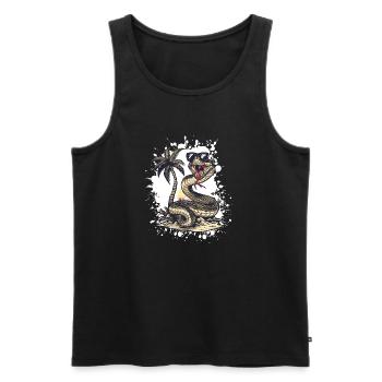 Serpent Cobra Island Palm - Débardeur bio Premium Homme - noir - Devant - Michal (187cm)