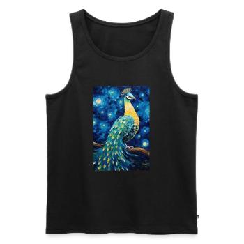Pfau - Männer Premium Bio Tank Top - Schwarz - Vorne - Michal (187cm)