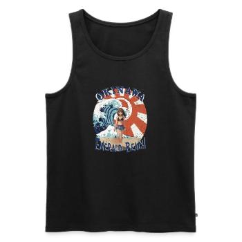 Okinawa Emerald Beach - Männer Premium Bio Tank Top - Schwarz - Vorne - AI Model Male 178 light (178cm)