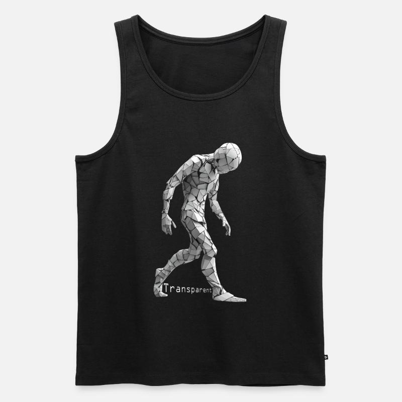 Transparent - Mobbing Stoppen - Männer Premium Bio Tank Top - Schwarz