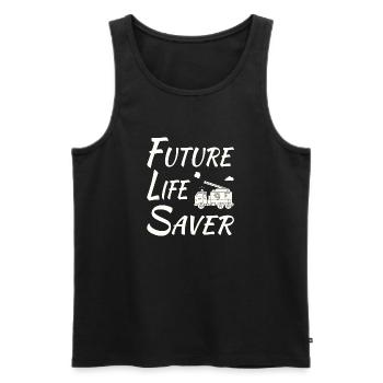 Future Life Saver with Fire Truck - Men's Premium Organic Tank Top - black - Front - AI Model Male 178 light (178cm)